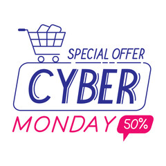 Wall Mural - cyber monday with shopping cart