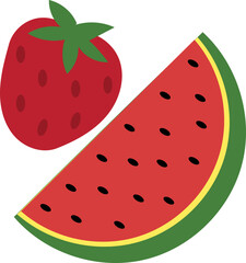 Wall Mural - strawberry and watermelon