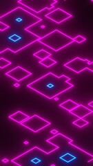 Wall Mural - phone background 3d illustration of blue and pink color neon light effect created with random shapes