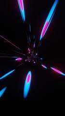 Wall Mural - 3d illustration phone background of colorful light trailing effect inside a rectangular tunnel. beau