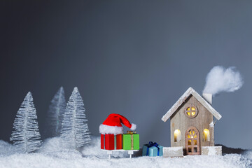 Sticker - House and Christmas gifts