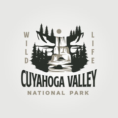 Sticker - cuyahoga valley vintage logo vector illustration design