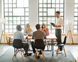© Lumos sp - young business people meeting office teamwork group whiteboard presentation seminar woman businessman businesswoman startup project idea training student total