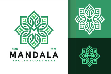 M Letter Mandala Lotus Flower Logo Design, brand identity logos vector, modern logo, Logo Designs Vector Illustration Template