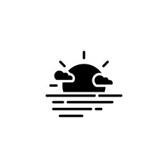 Wall Mural - sunset icons designed in solid style in weather icons theme