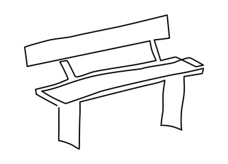 Wall Mural - Park bench, garden bench. Continuous line drawing. Linear illustration, isolated on white background