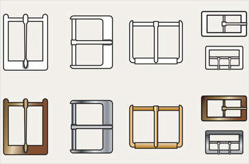 FASHION DESIGN UNISEX BELT BUCKLES LATEST TREND VECTOR SKETCH