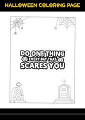 Halloween Quotes Coloring page. Halloween coloring page for kids.