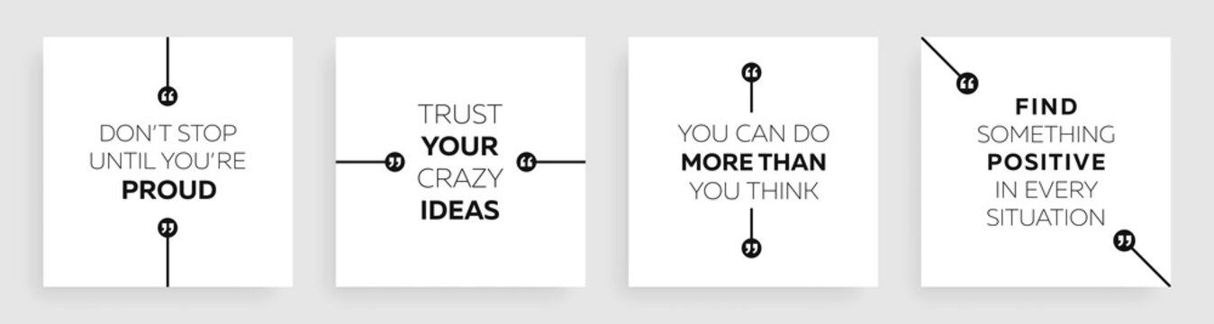 Wall Mural -  - Motivational quotes. Inspirational quote for your opportunities. Speech posters with quote marks. Vector illustration.	