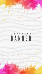 Sticker - colorful abstract wave splash vertical banner