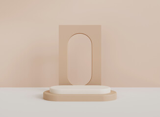 Poster - empty cylinder podium on minimal background. abstract minimal scene with geometrical forms. design f