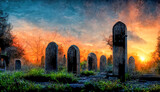 Fototapeta  - Old abandoned cemetery