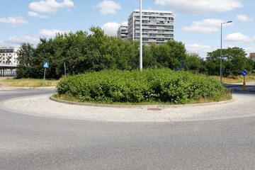 Wall Mural - Intersection of streets with a roundabout