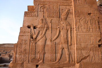 Amazing ancient egyptian carvings at Kom Ombo temple 