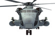 Military transport helicopter 3D rendering on white background