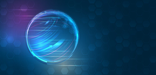 Poster - Big data visualization. Futuristic network or business analytics. Structuring the flow of information. Data analytics concept. Sorting a large amount of data on a dark background.