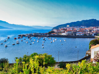 Corcubion bay and village, in the Way to Santiago, Galicia, Spain