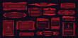 Hud danger frames. Dangerous banner cyber box, pollution alert attention label high-alert red sign warning tech frame, failure message digital interface, garish vector illustration