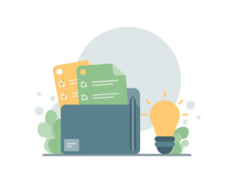 Business folder, document, file realistic icon, illustration. Minimal folder with files, paper icon. Cartoon minimal style.