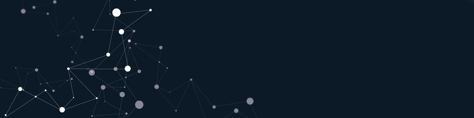 Fototapete - Abstract lines and dots connect background.