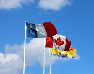 Flag of Canada, New Brunswick and acadians people in Shediac New Brunswick