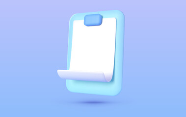 Poster - Document 3d on white background. Document template design. 3d render vector illustration