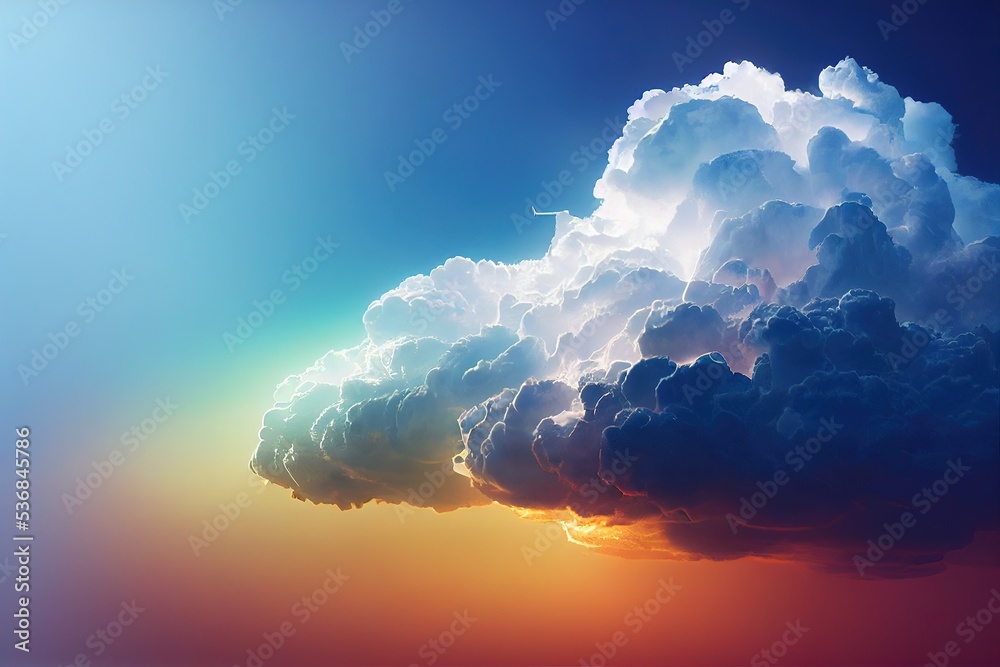 Cloud Computing 3D render. Computer-generated image made to look like ...