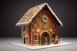 A delicious fresh gingerbread house 3D rendered image. Computer generated to look like photo realistic gingerbread, icing, gumdrops, and more for the Christmas holiday season