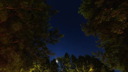 Wall Mural - time lapse of moon, stars, jupiter and night sky