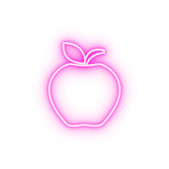 Wall Mural - apple outline neon icon