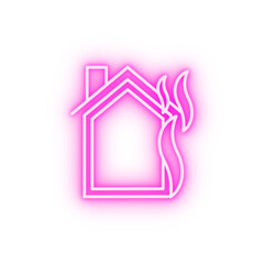 house fire insurance neon icon