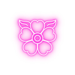 Poster - flower day of the dead neon icon