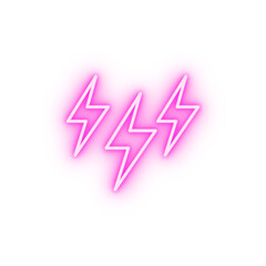 Poster - Lightening outline neon icon