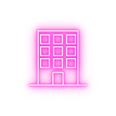 Wall Mural - building neon icon