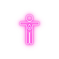 Wall Mural - man blood donation neon icon