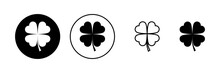 Clover Icon Vector. Clover Sign And Symbol. Four Leaf Clover Icon.