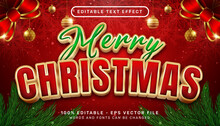 Merry Christmas 3d Text Effect And Editable Text Effect With Christmas Background