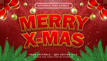 Merry X Mas 3d Text Effect And Editable Text Effect With Christmas Background