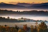 Fototapeta  - Jesienny widok na Tatry i Luboń Wielki z parku w Mogilanach