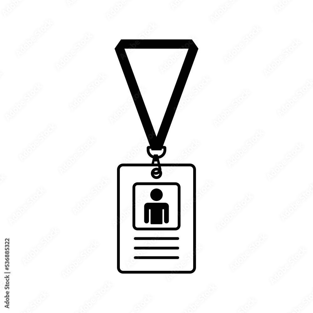 name tag, badge, lanyard icon vector Stock Vector | Adobe Stock
