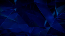 Blue Crystal Mesh. Futuristic Global Data Network Concept. 3D Render.