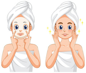 Poster - Spa woman applying facial mask