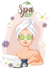 Poster - Spa girl applying facial mask