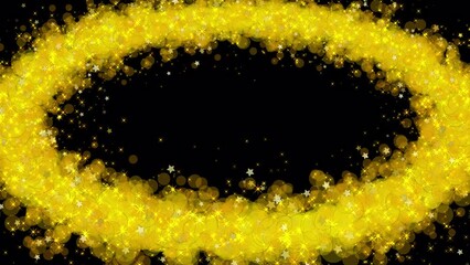 Wall Mural - gold particles float elliptically. transparent motion background with alpha channel.