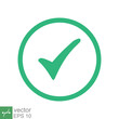 © Mantav Jivva - Green check mark icon. Simple flat style. Tick symbol, checkbox, right, checkmark, yes, correct, acceptance, ok concept. Vector illustration isolated on white background. EPS 10.
