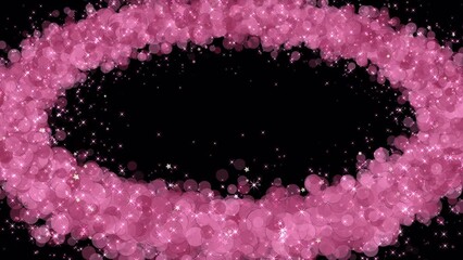 Wall Mural - pink stars and particles float elliptically. transparent motion background with alpha channel.