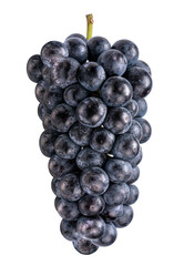 Wall Mural - purple grape on white background, kyoho grape with leaves on white png file.