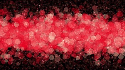 Wall Mural - bubbling red particles and polka dots on black background