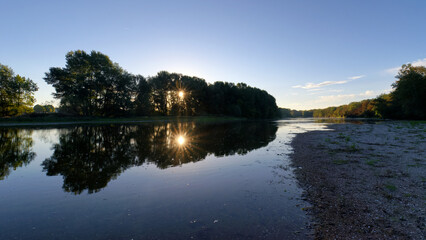 Canvas Print - Loire river bank near Orleans city. Saint-Denis-en-Val village