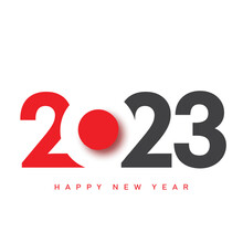 2023 Happy New Year And Merry Christmas Card With Black And Red Text. Vector